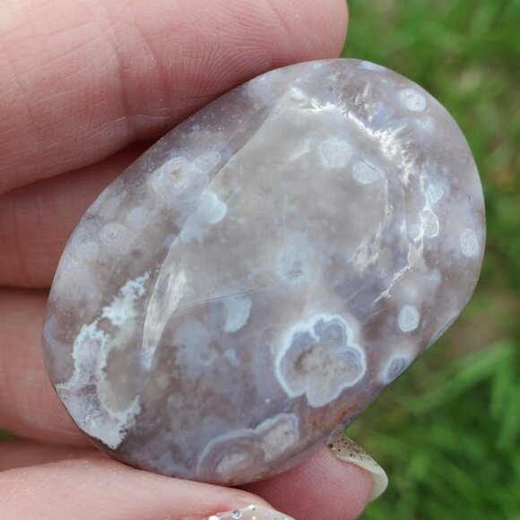 Other - Flower Agate Palm Stone (FA609)